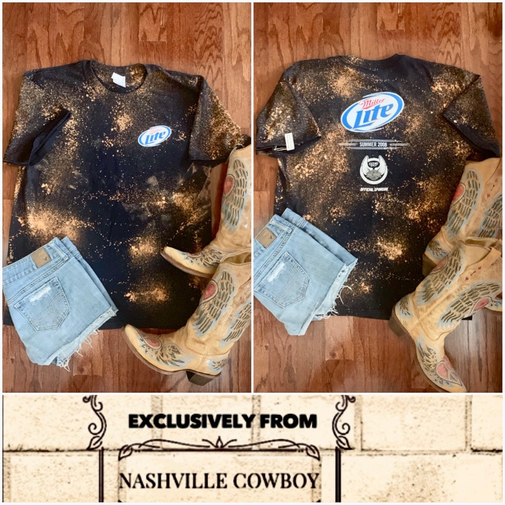 Bleached Miller Lite Beer T-shirt